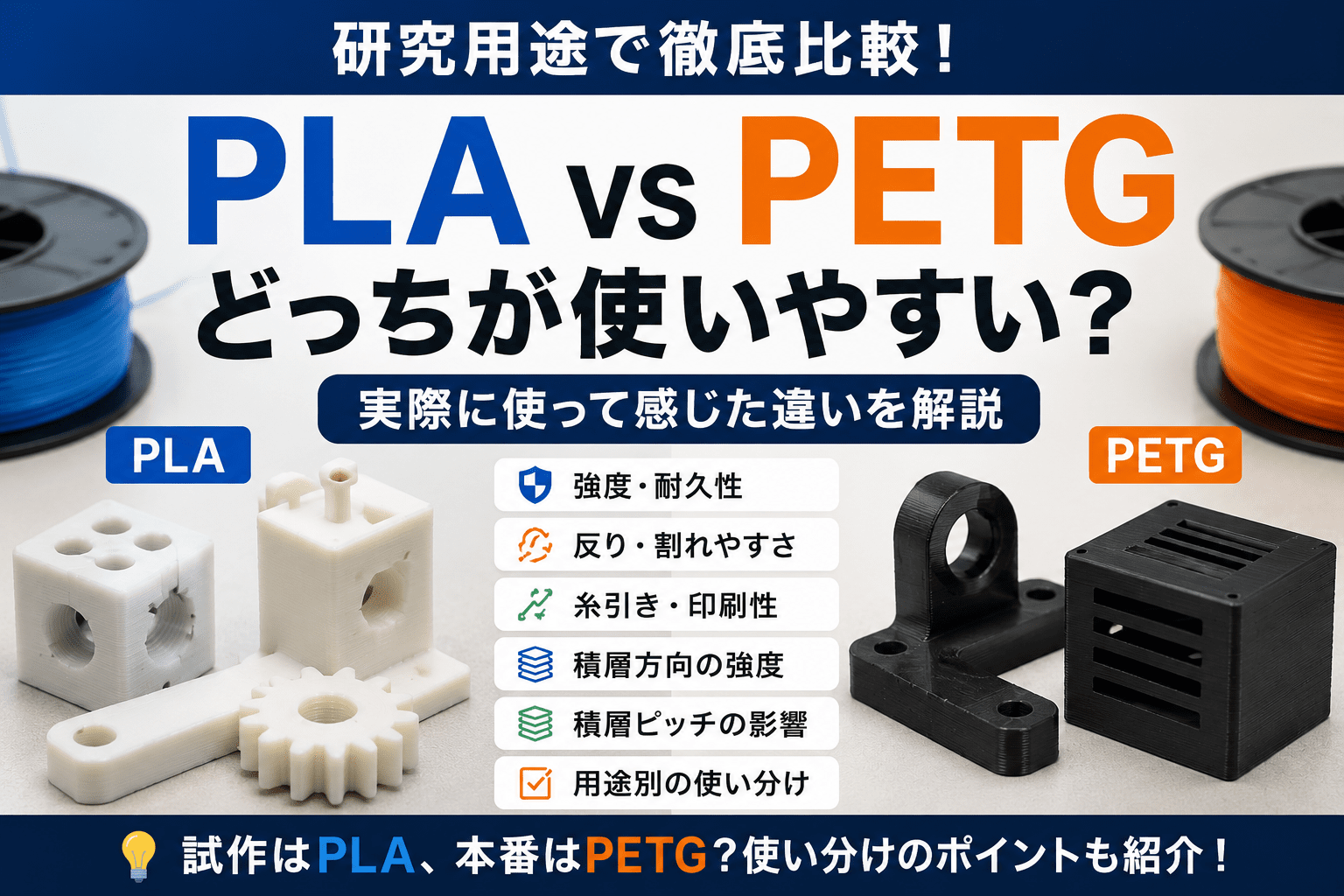 PLAとPETGはどっちが使いやすい?研究用途で比較 | 理系大学生の生活ログ